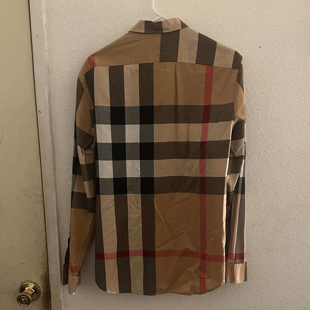 Burberry Men's Tan and Black Check Shirt - Picture 4 of 5